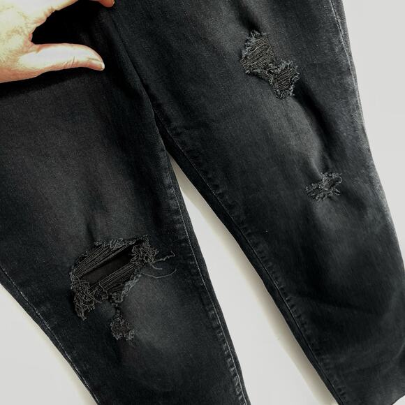 Old Navy NWT High Rise O.G Straight Jeans Secret Slim Pockets Distressed 4 Black - Picture 4 of 10